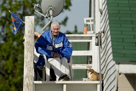 Stable Hands Tend Retired Horseman in Barn Area at Churchill 